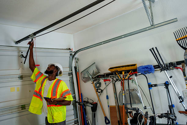 Professional Garage Door Panel Replacement technician working in Floresville, TX